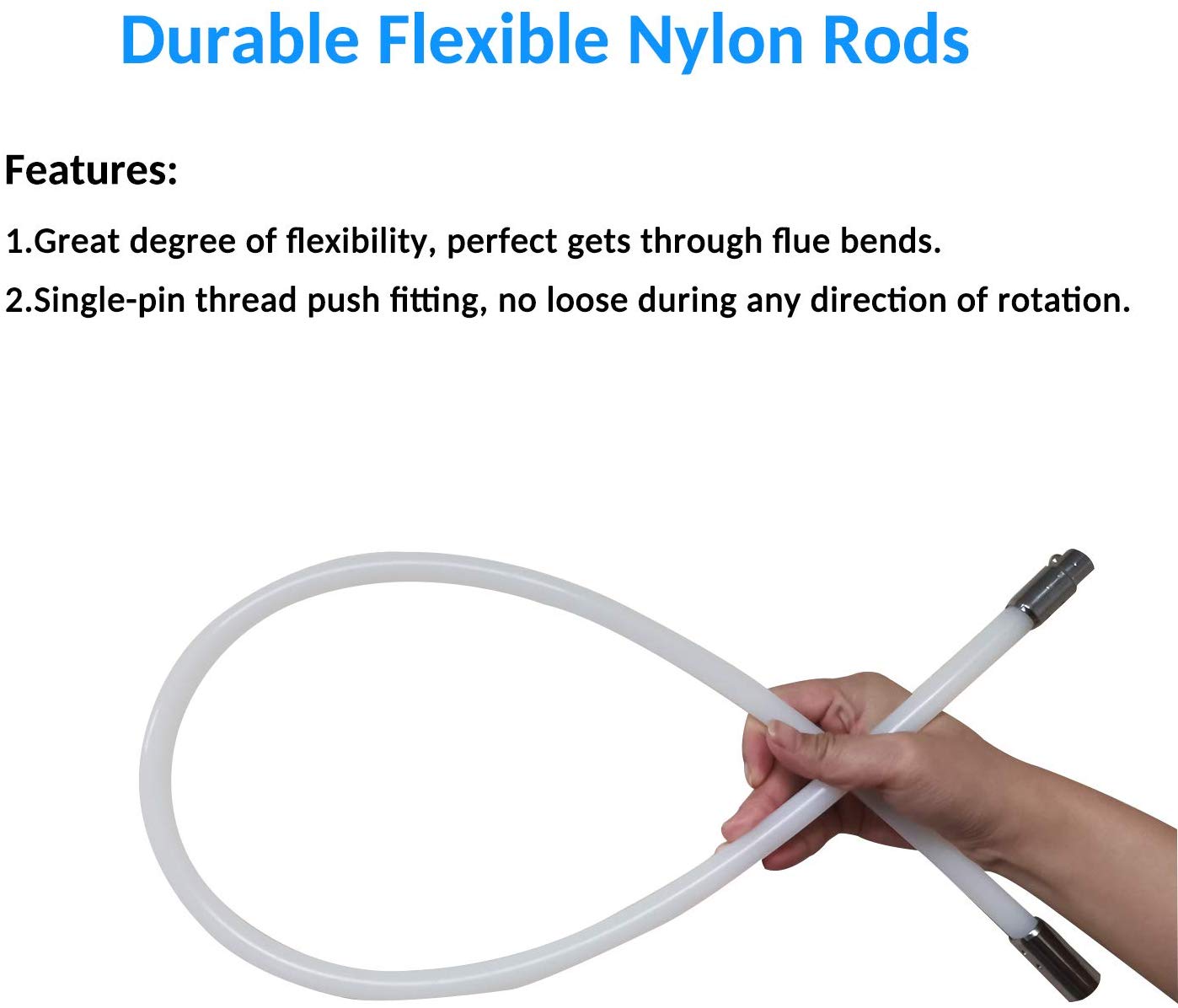 Flexible dryer vent chimney cleaner kit hex tool included