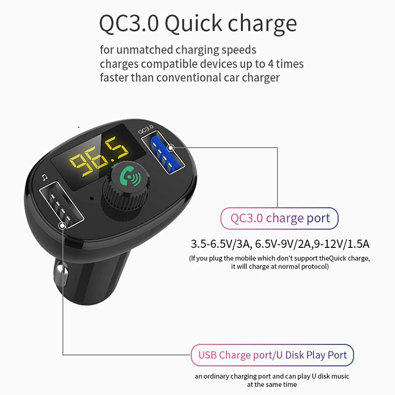 Car FM Transmitter Bluetooth