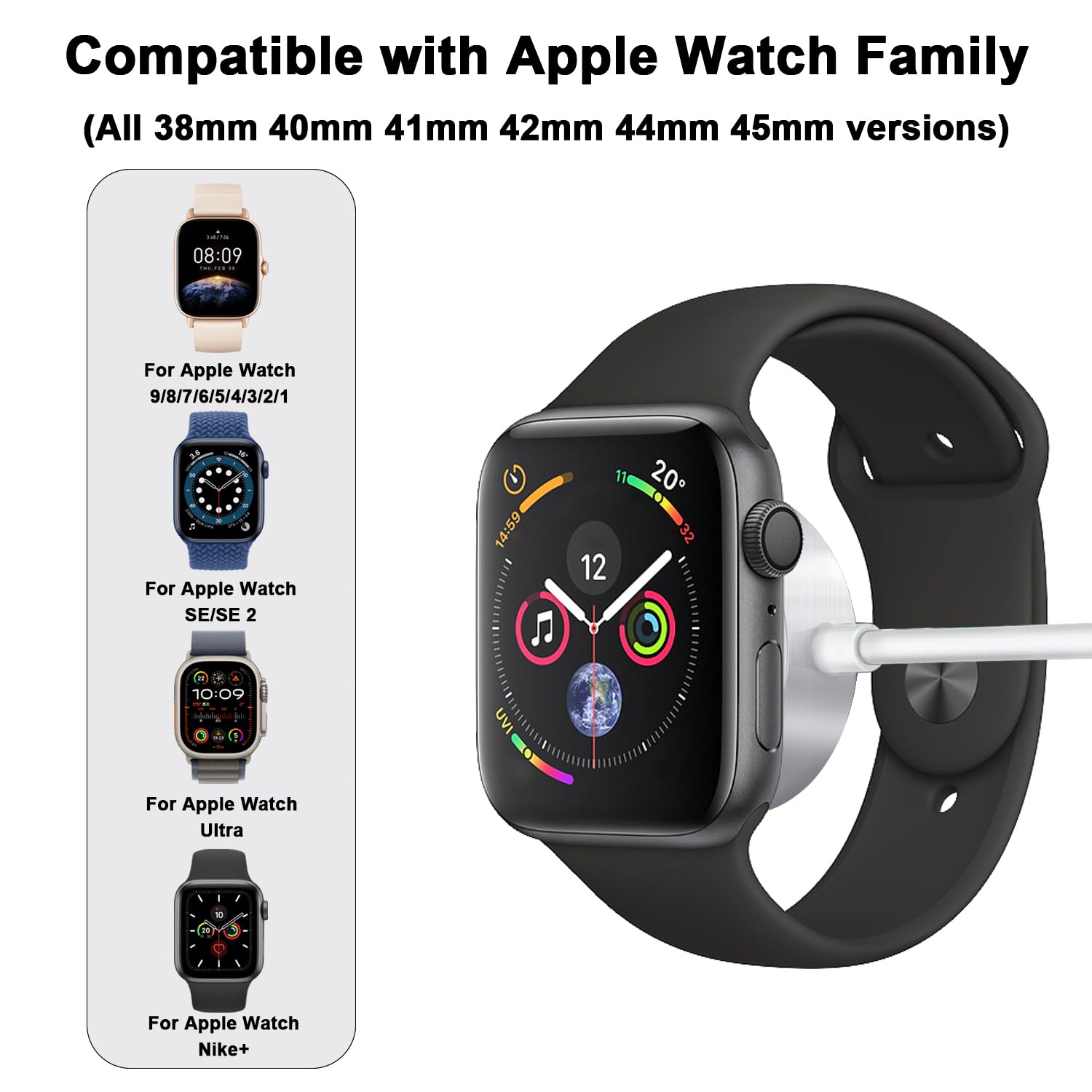 Apple Watch charger replacement with original chipset label visible