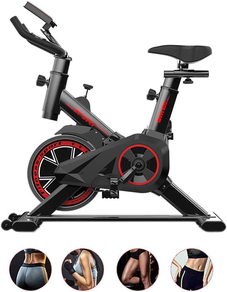 Comfortable padded seat on heavy duty exercise bike