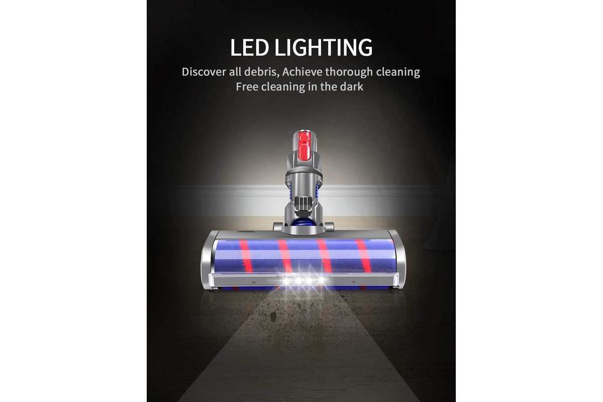 Close up of soft velvet roller on Dyson vacuum brush head