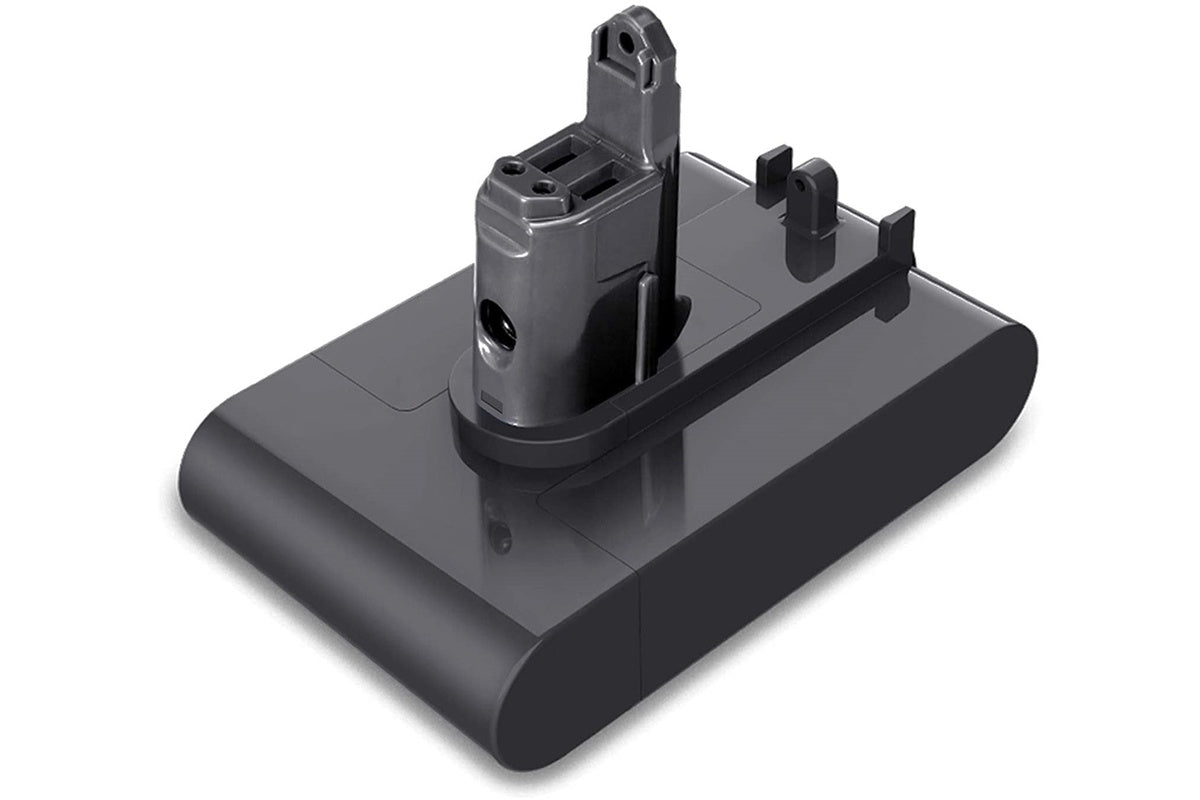 Side view of Dyson DC45 battery replacement in black casing