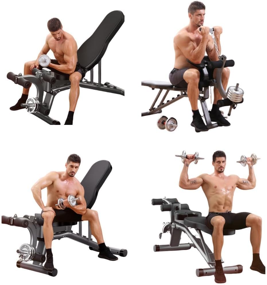 Weight bench used for push up exercise with foam padded handles