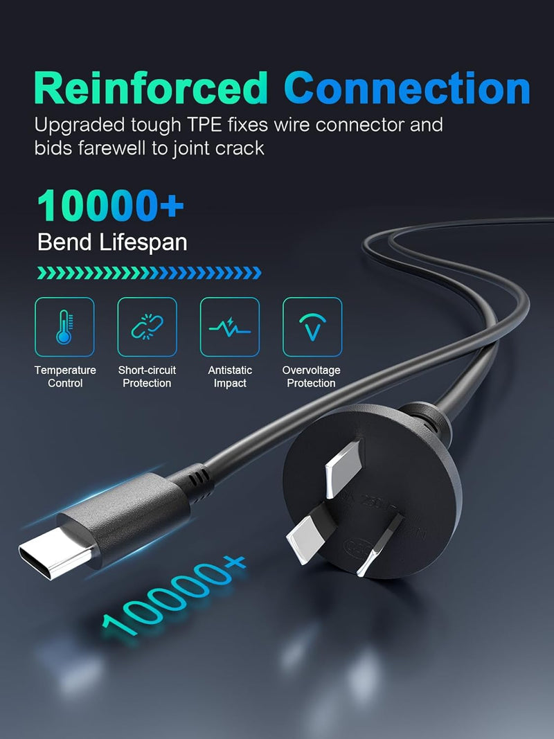 65W Lenovo Laptop Charger Type C for Lenovo Yoga and ThinkPad Series Replacement USB C Lenovo Laptop Charger 65W