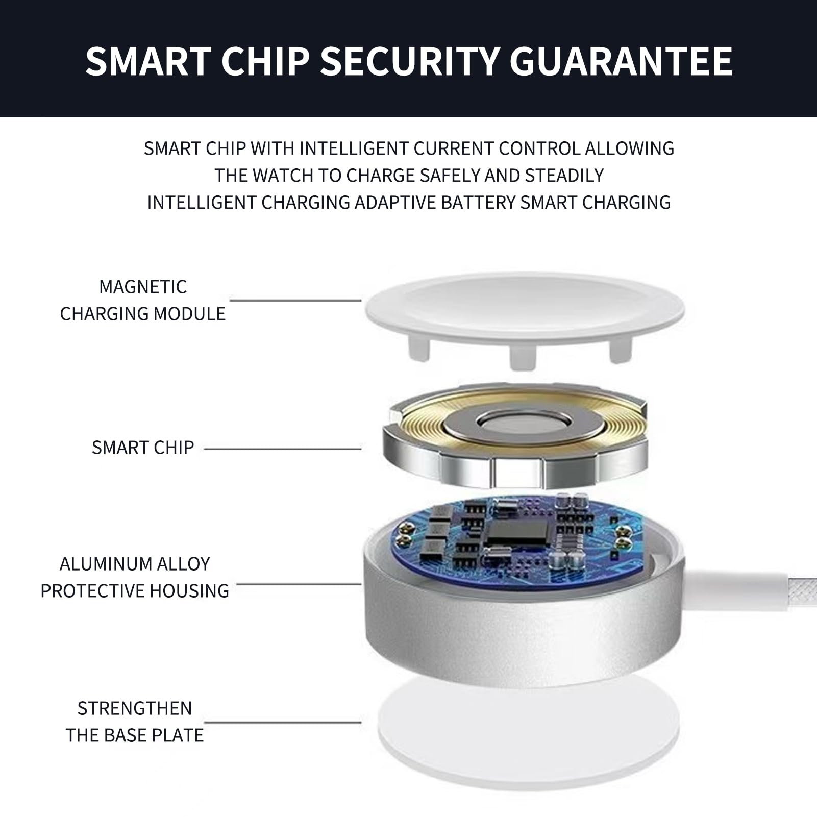 Apple Watch charger replacement with original chipset label visible