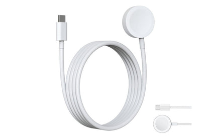 Close-up of Apple Watch charger replacement magnetic charging pad in black