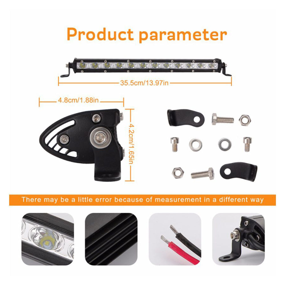 Compact slim profile of LED Work Light 36W in black