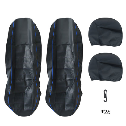Detail of breathable PU leather on car seat covers set