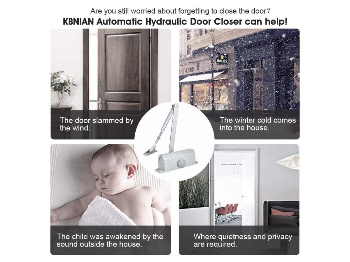 Weatherproof automatic door closer reversible suitable for outdoor use