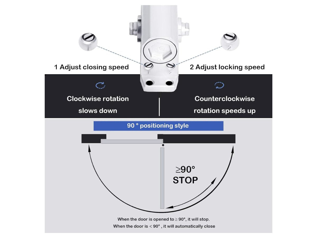 Automatic door closer reversible with rust-resistant aluminium alloy body