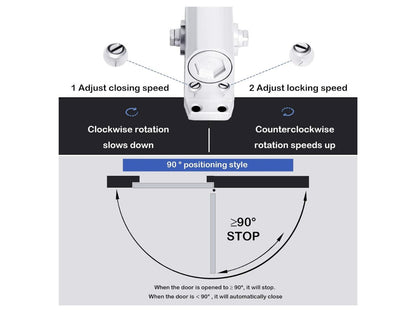 Automatic door closer reversible with rust-resistant aluminium alloy body