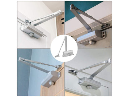 Automatic door closer reversible with rust-resistant aluminium alloy body