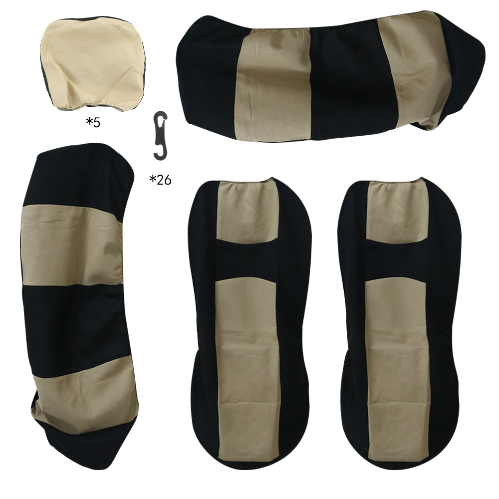 Close up of breathable fabric on car seat covers set