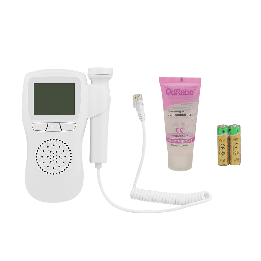 Close-up of 25 MHz probe on fetal Doppler