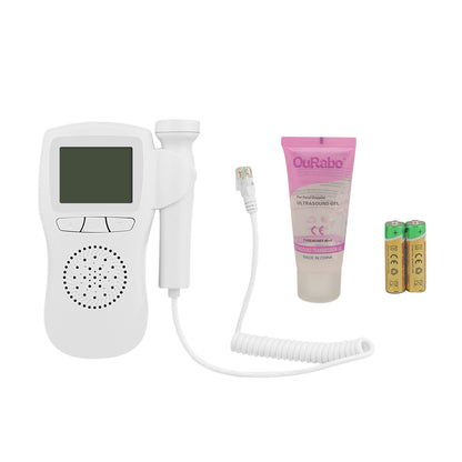 Close-up of 25 MHz probe on fetal Doppler