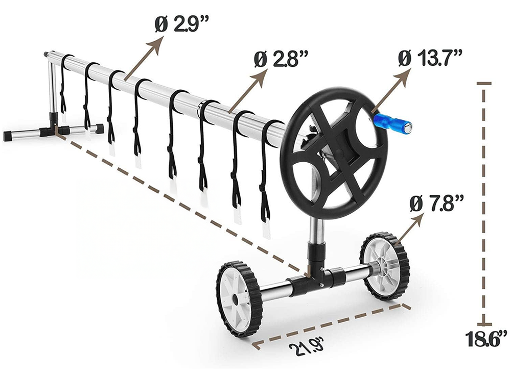 Swimming Pool Cover reel for cover 21 Ft (6.4 M)