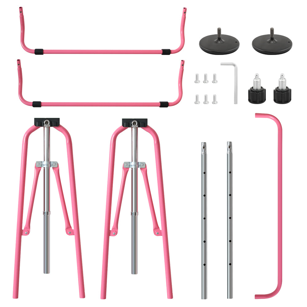 Foldable gymnastic training bar folded for compact storage
