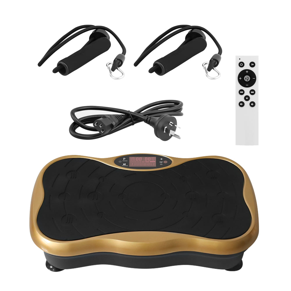 Vibration plate machine showing USB music connection port