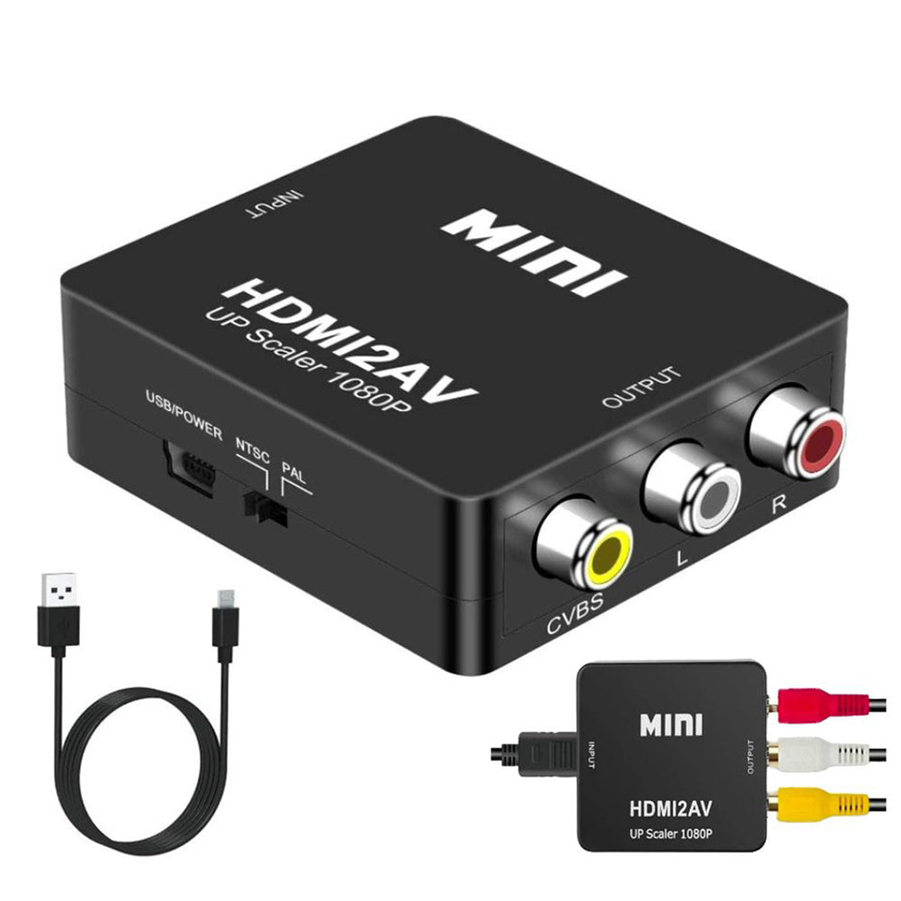 Top view of HDMI to RCA converter adapter highlighting compact design