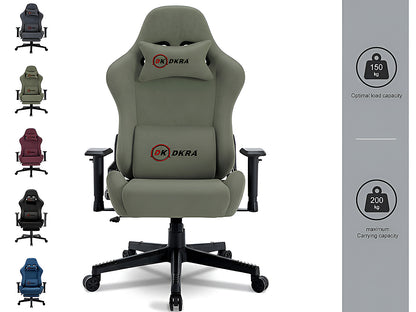 Close up of faux suede fabric on DKRA gaming chair seat