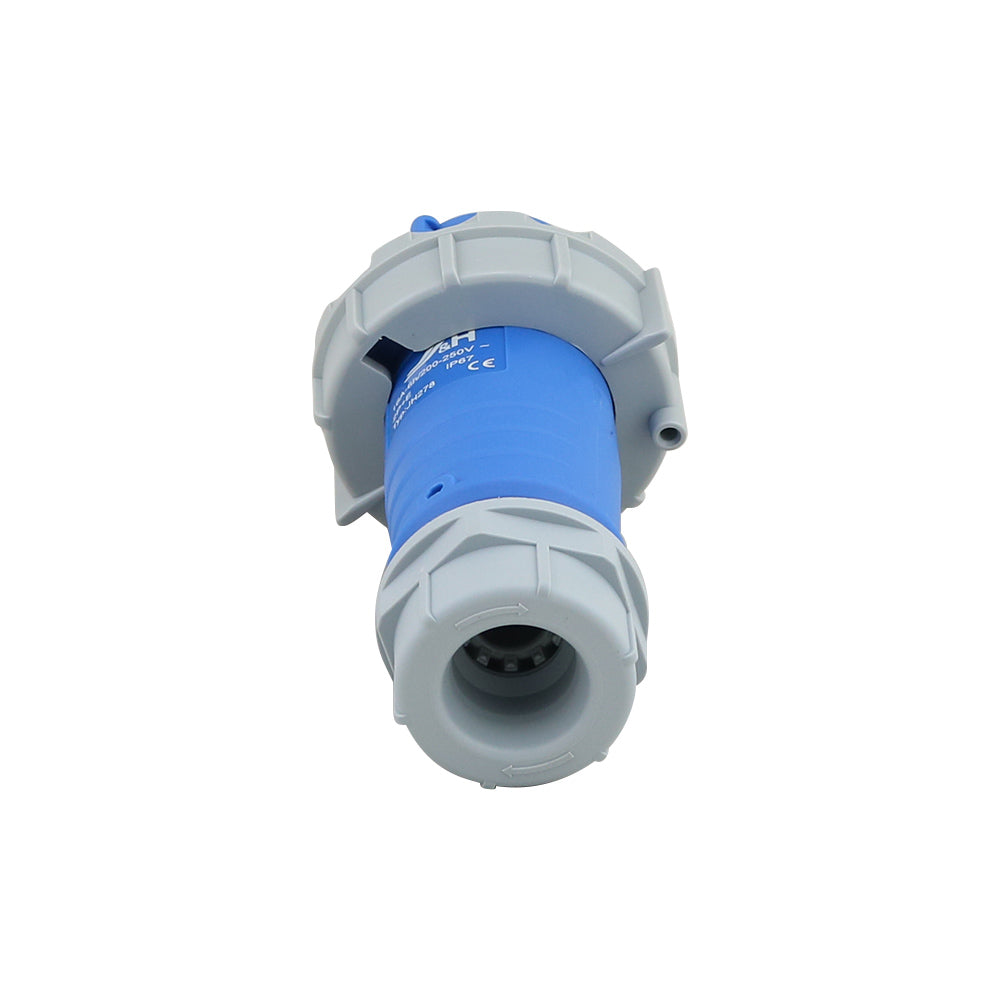 Durable caravan lead connector plug male 16A IP67 with IP67 dust protection