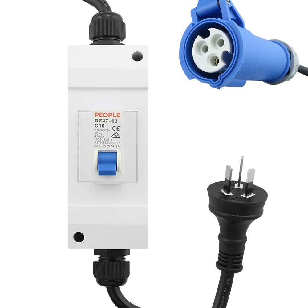 Caravan extension cable adaptor used indoors for motorhome power