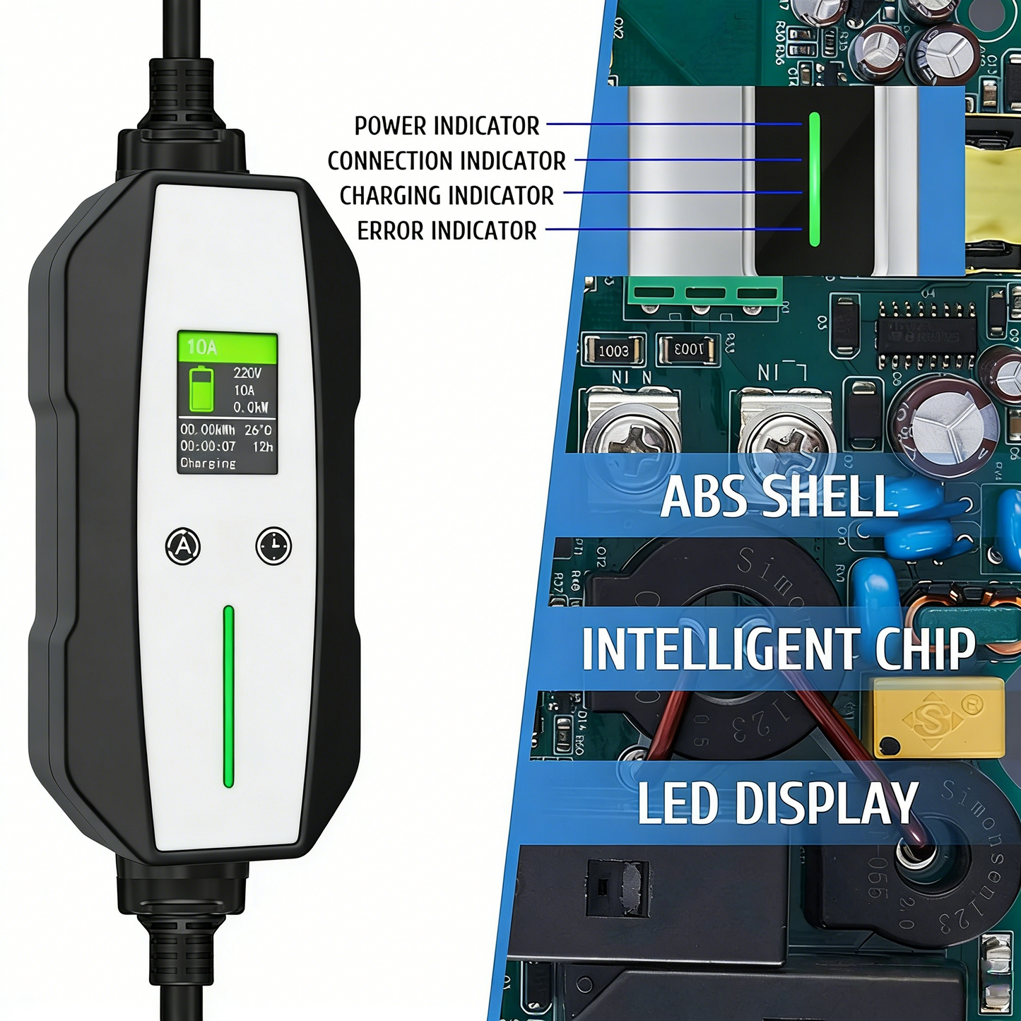 Portable EV Charger Type 1 Charger 10A