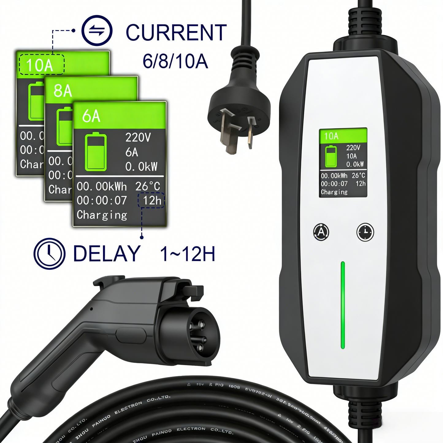 Smart EV Charger Type 1 - 2.3kW | 10A | 5Metre