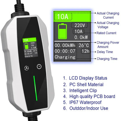 Portable EV Charger Type 1 Charger 10A