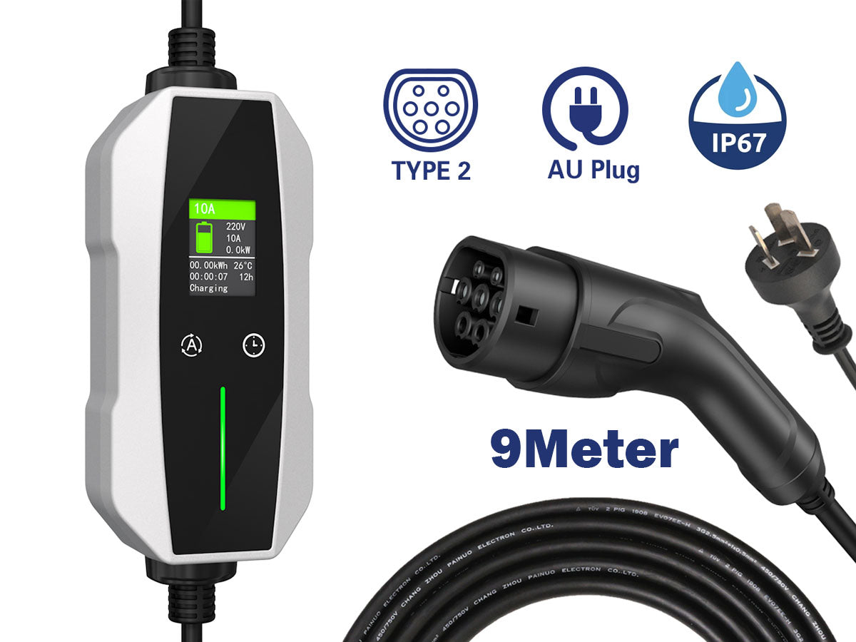Portable EV Charger Type 2 (10A, 2.3kW)