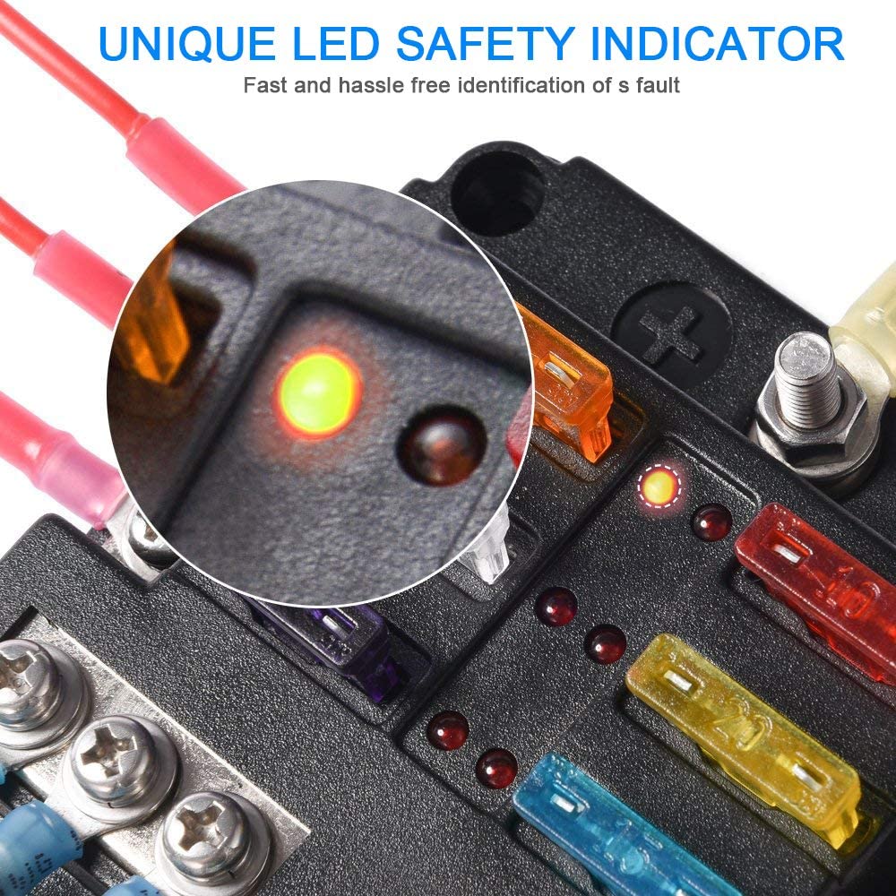 Fuse block installed in marine electrical system setup