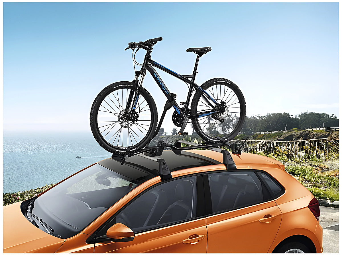 Bike rack car roof bicycle carrier showing three-point contact system