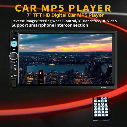Car Stereo 2 DIN Bluetooth showing Mirror Link connection with smartphone