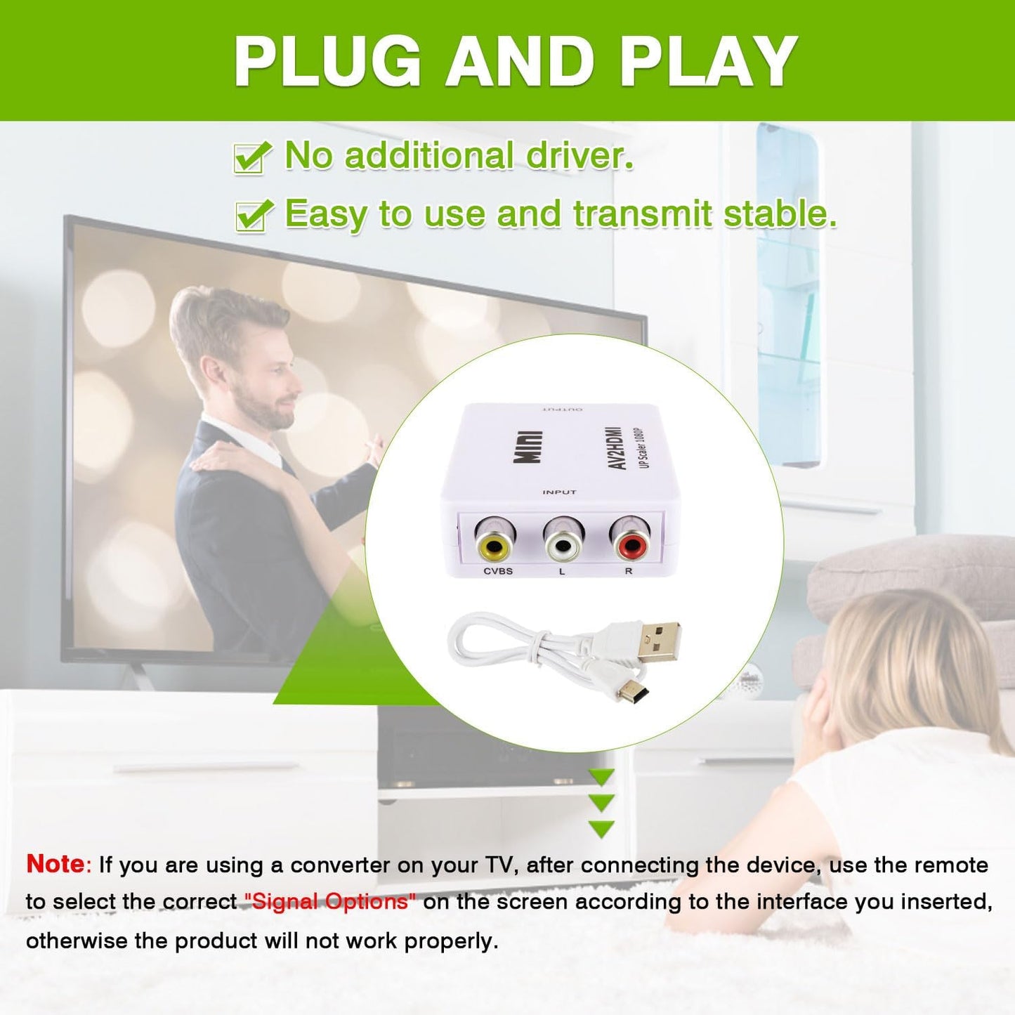 1080P AV to HDMI Converter