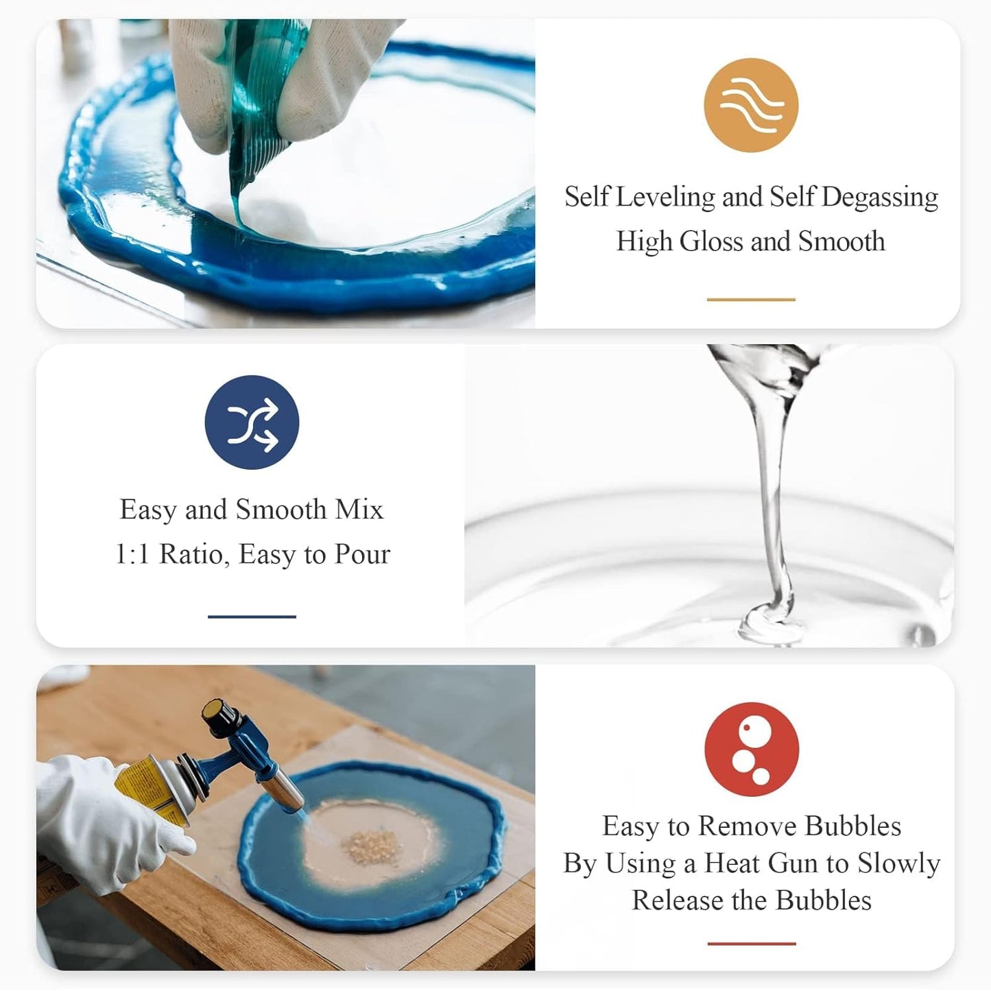 Top angle of epoxy resin 1:1 kit with pipettes and stirring sticks