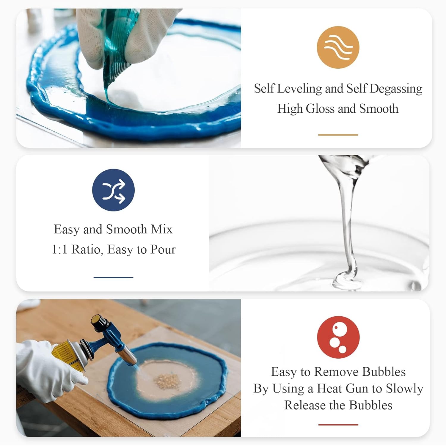 Top angle of epoxy resin 1:1 kit with pipettes and stirring sticks