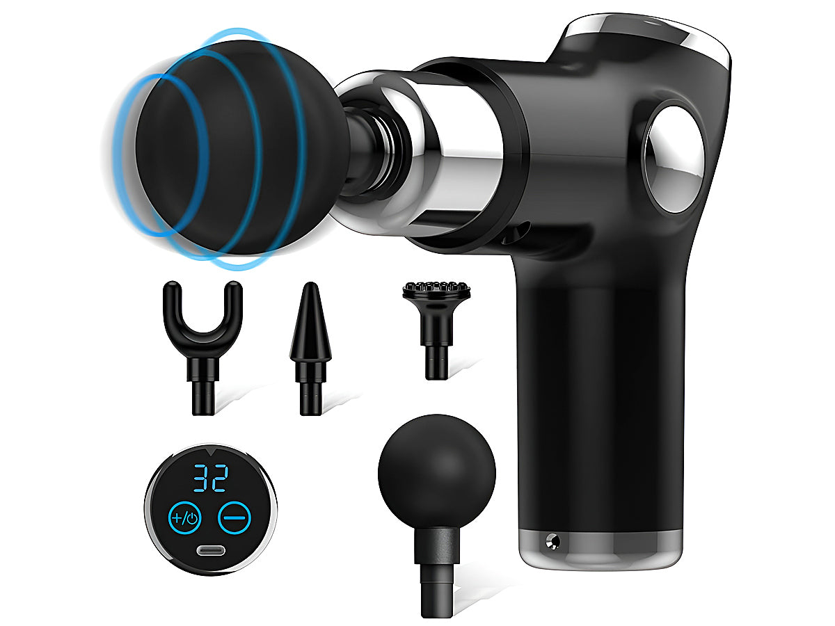 Deep tissue massager with LED display and speed controls