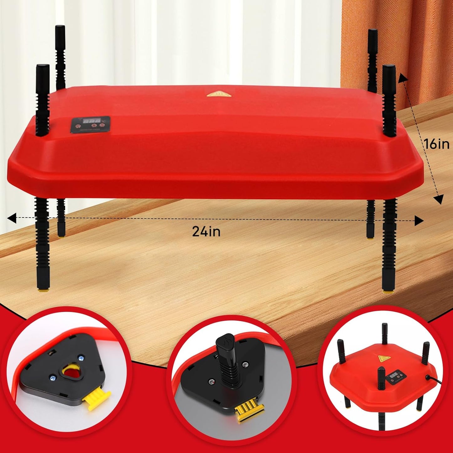 Chicken heating plate brooder legs adjusted for uneven surface