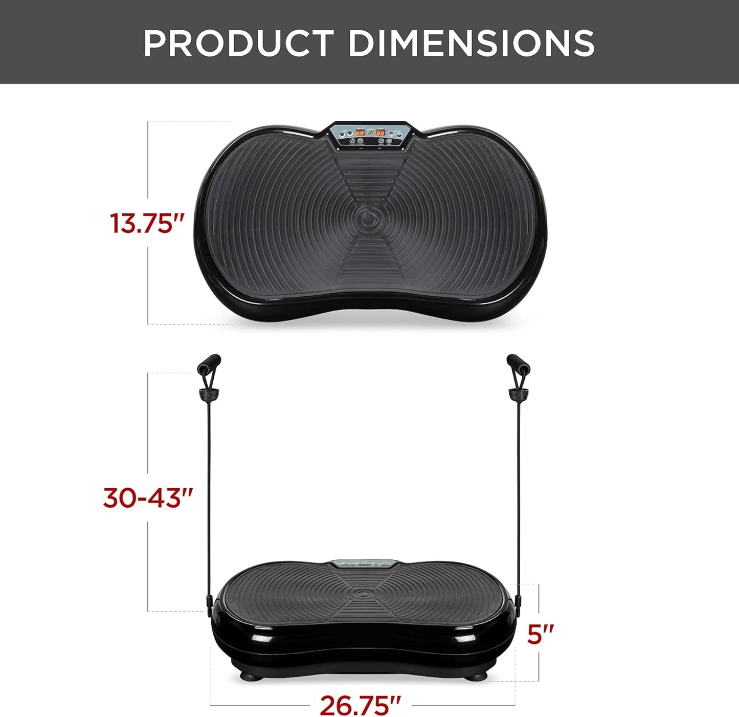 User standing on vibration plate exercise machine for workout