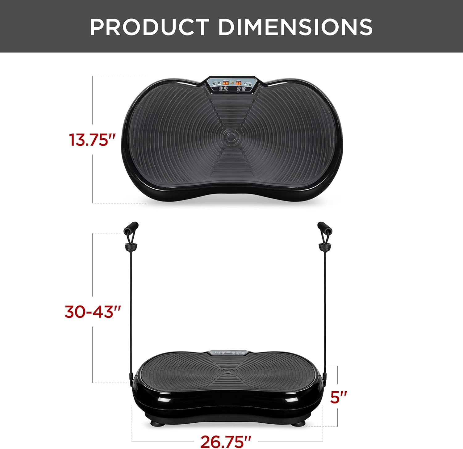 User standing on vibration plate exercise machine for workout