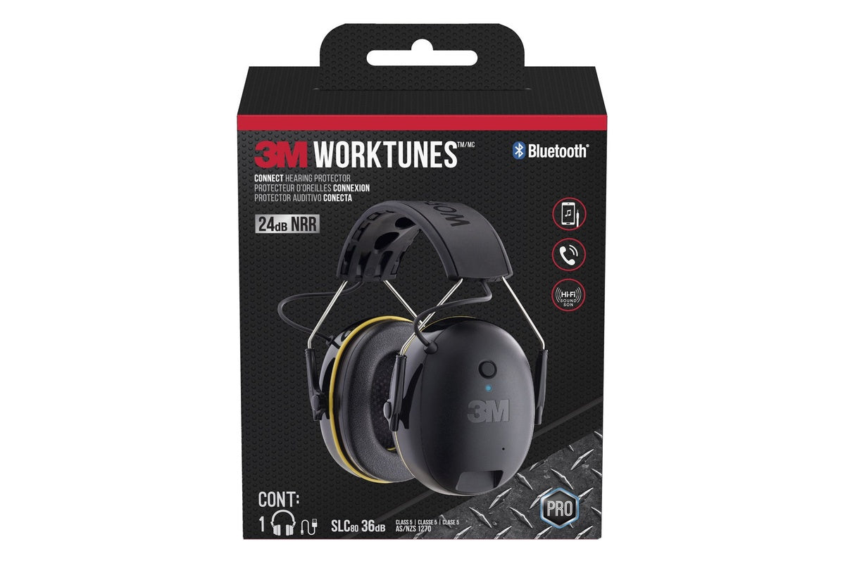 Close up of WorkTunes earmuffs soft ear cushions for comfort