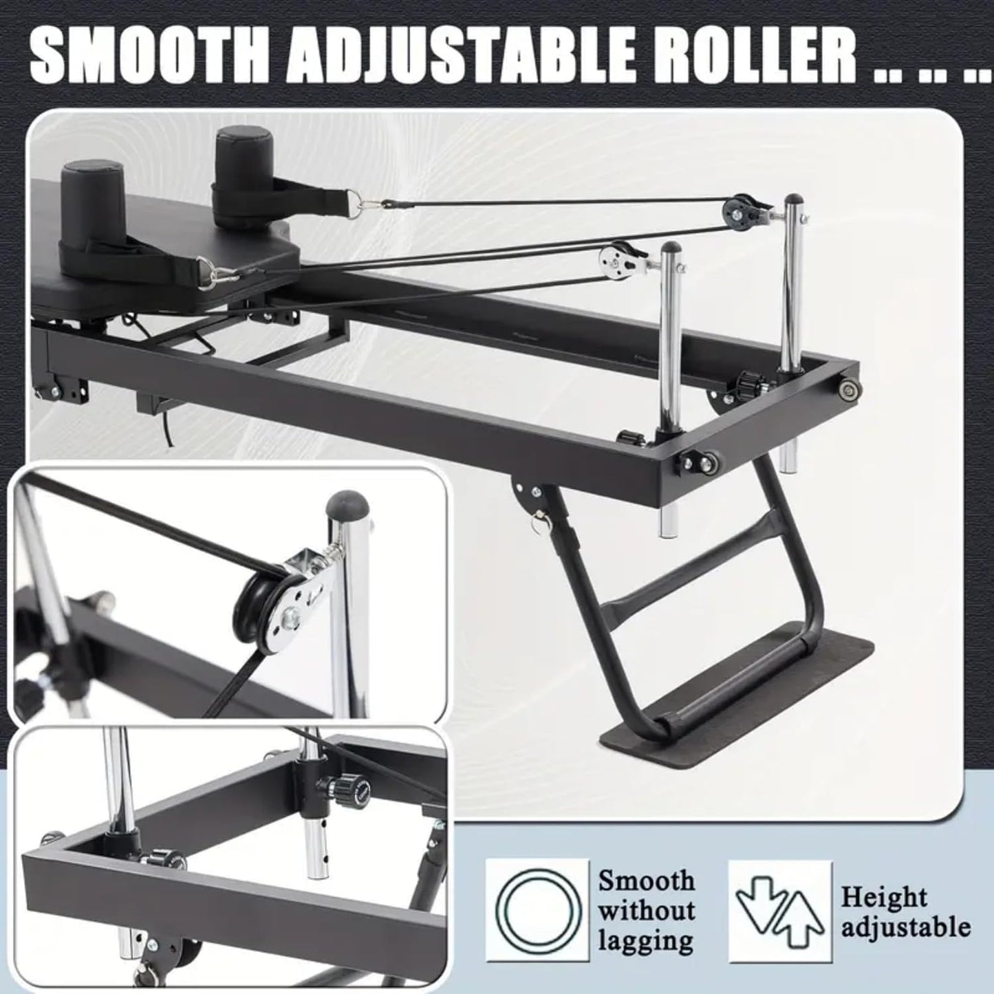 Foldable Pilates Reformer Machine With Headrest