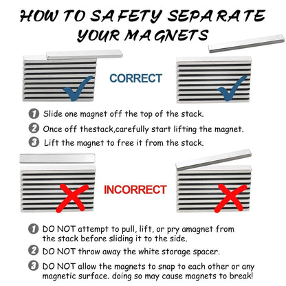 10Pcs Strong Neodymium Bar Magnets