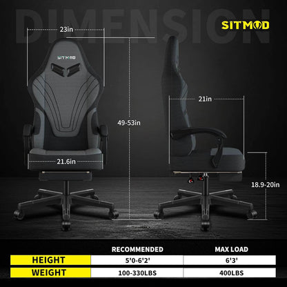 Gaming Chair with Headrest and Lumbar Support
