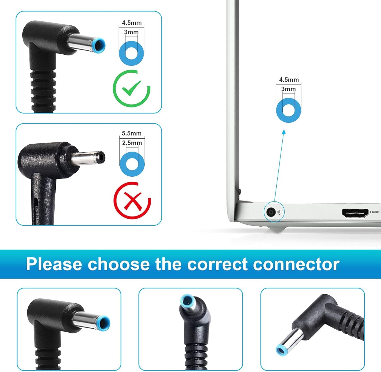 HP Laptop Power Adapter 65W