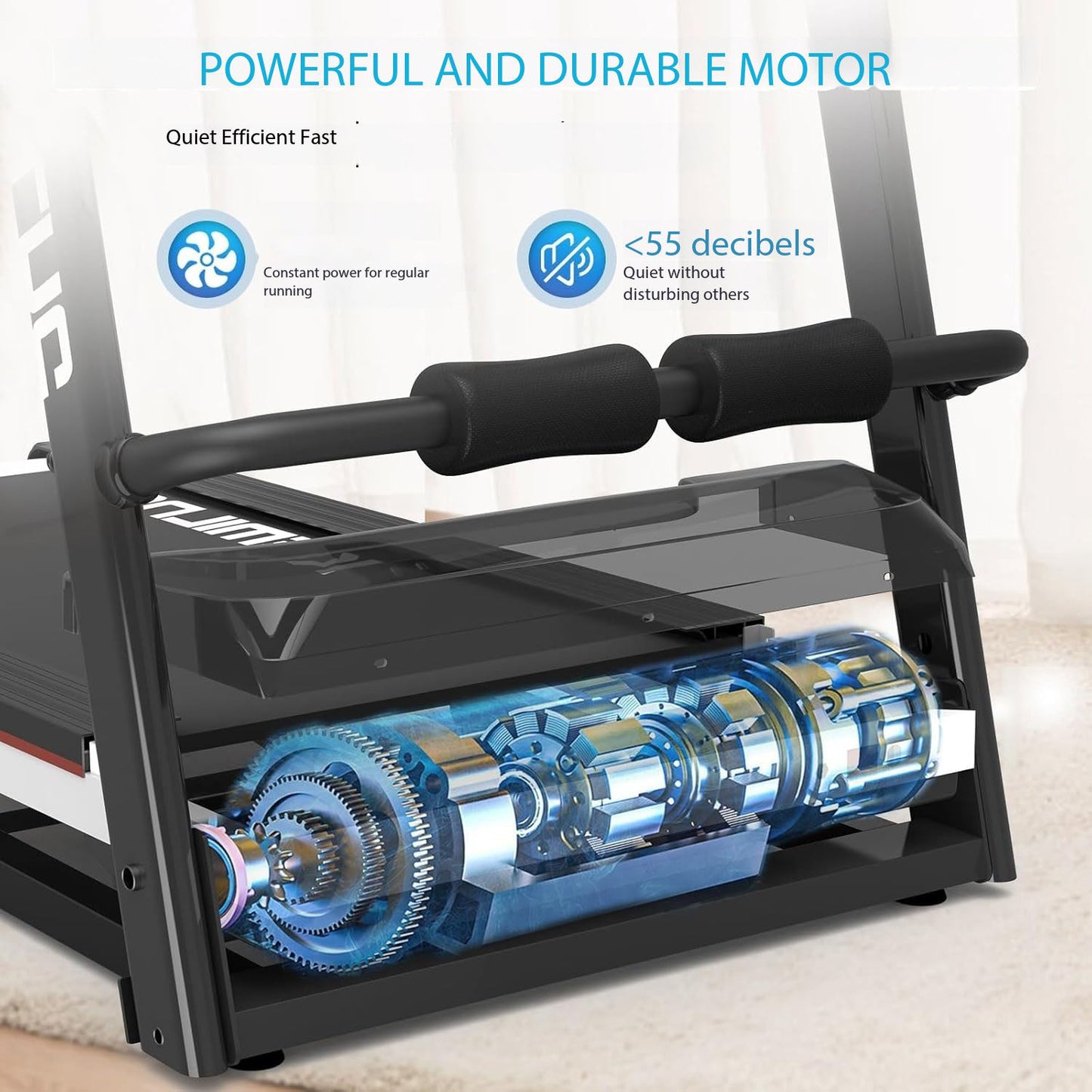 Foldable treadmill control panel with multiple workout modes