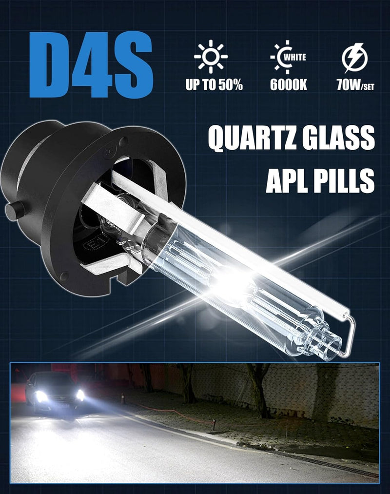 D4S Xenon HID Car Headlight Bulbs 4300k Pair