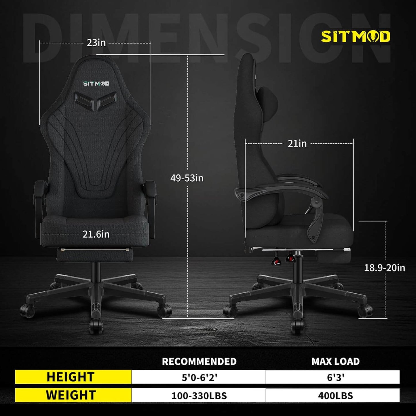 SITMOD Gaming Chair - Black