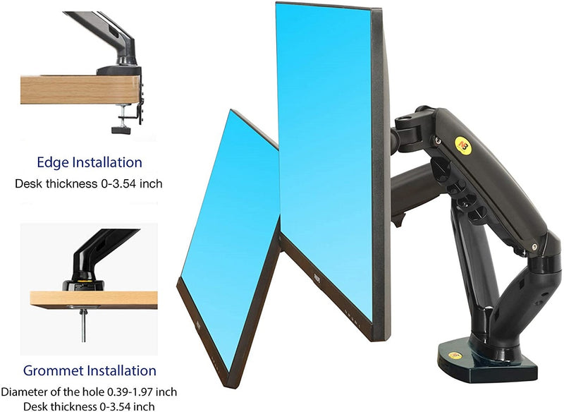 Dual arm monitor stand