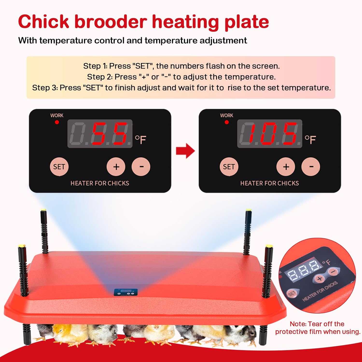 Chicken heating plate brooder compact design for small bird coops